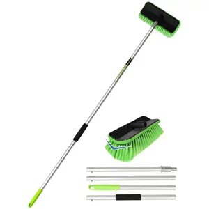 59" V-Shaped Car Wash Brush with Long Handle Snow Sweeping Brushing Adopts Soft Bristle Design Not Floating Hair Suitable for Detail Cleaning Tires Roof SUV RV MPV Truck Camper Indoor Outdoor Window