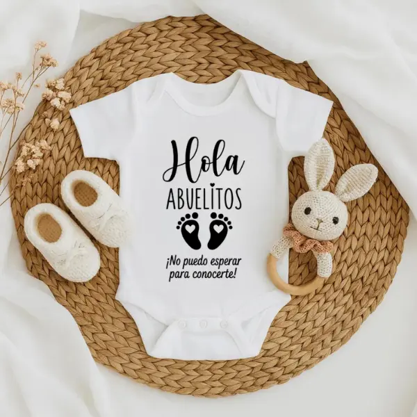(100% Cotton) Hola Abuelitos Onesie, Baby Onesie Toddler Tee – Soft, Stylish & Perfect for Everyday Wear