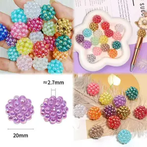 Serena--P22--Big 20mm Fancy UV Plated Berry Beads 4pcs/bag
