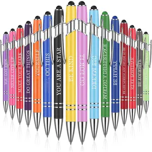 80 count Motivational Inspirational Quotes Ballpoint Pens with Stylus Tip 5.6 Inch Funny Ink Pen Bulk Inspirational Gifts for nurse Women Office Supplies Black Ink(Assorted,Encouraging)