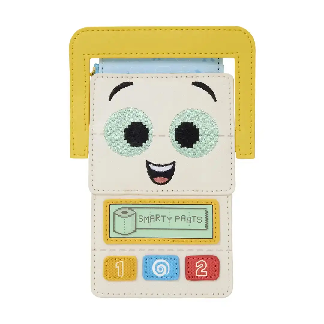 Loungefly Disney Pixar Toy Story 5 Smarty Pants Card Holder, Embroidery, Graphic, Faux Leather, Long Wallet, Zip, Lightweight, Collectibles, Casual, Basic, Blue-And-Yellow, Debossed Detailing