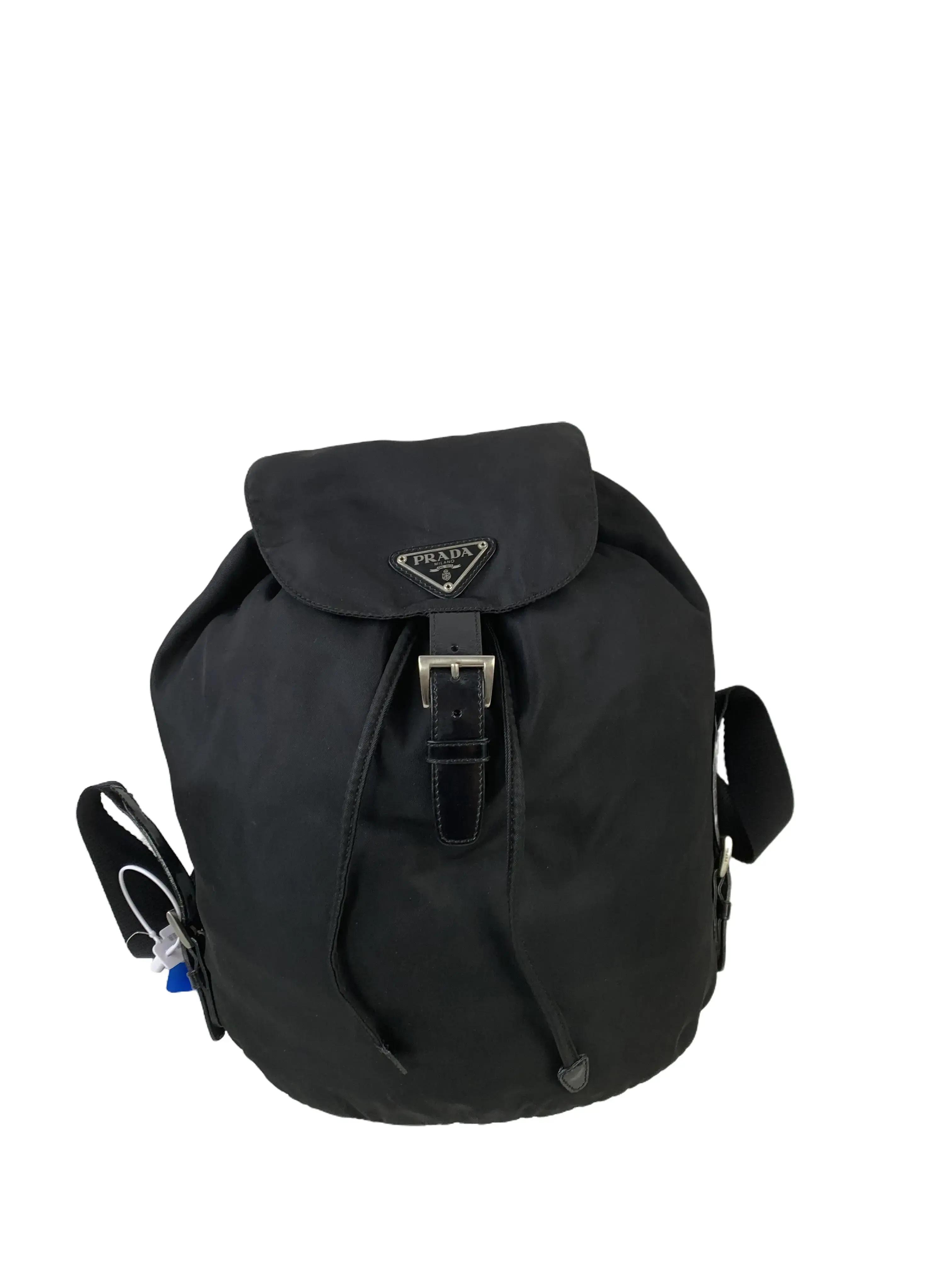 Pre-owned PRADA Black Nylon Drawstring Backpack/WJ12129509/9509