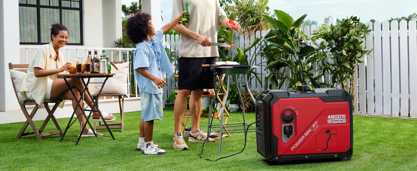 PowerSmart 4800 Watt Super Quiet Portable Inverter Generator,Gas ...
