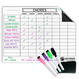 Magnet Chore Chart for Kids - White, Perfect for Home Organization