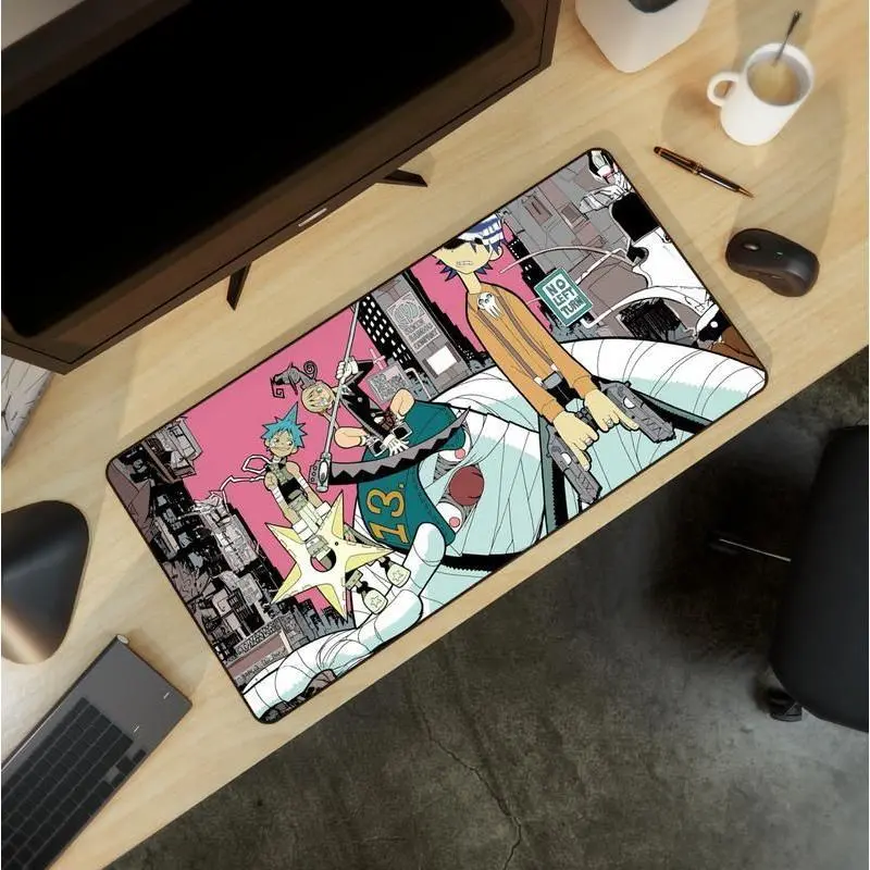 Soul Eater Extra Large Gaming Mousepad - Maka, Black Star, Death the Kid - Anime Anti-Slip Rubber Base Nostalgic extended mousepad