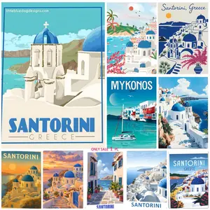 S-Santorini Greece Poster Bedroom Home Decor Art Poster Perfect Gift for Family and Friends