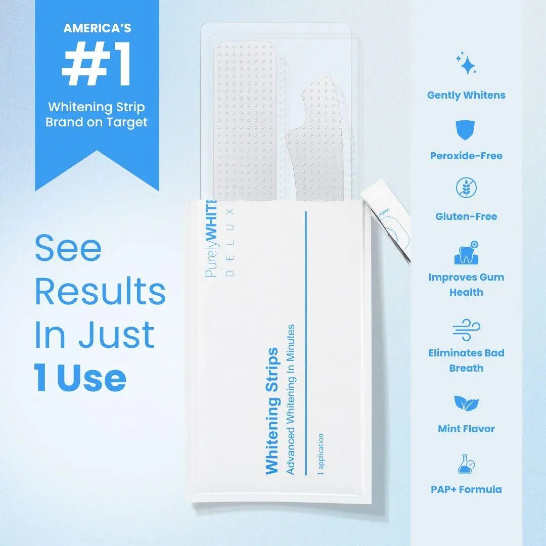 PurelyWHITE | Teeth Whitening Strips | Peroxide-Free | Instant Whitening For Sensitive Teeth PurelyWHITE | Teeth Whitening Strips | Peroxide-Free | Instant Whitening For Sensitive Teeth