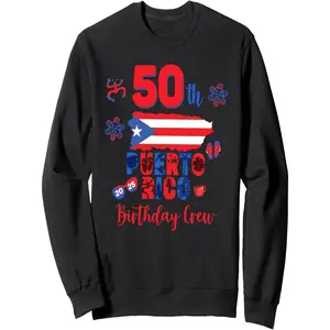 Puerto Rico Birthday Trip 2025 50th Birthday Crew Women Men Sweatshirt Menswear Hoodie Casual Tops hoodies women fall tops comfort hoodies