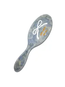 Hand-Painted Baby Blue Bow Amazing Hair Day Brush | Eco-Friendly