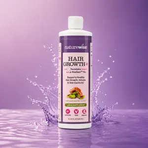 NatureWise Hair Growth Plus - Hair Growth Supplements Women & Men - With Clinically Tested AnaGain Nu + No Biotin - Sugar Free & Vegan - Pistachio Caramel Flavor - USA Manufactured