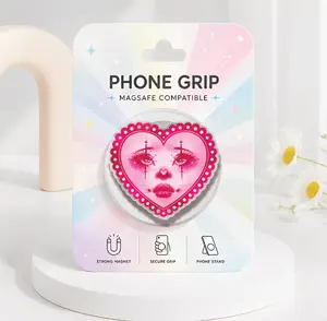 Clown Heart Face MagSafe Phone Grip, Cute Clown Magnetic Phone Holder, Y2K Style Phone Accessories, Girly Gift, Kawaii Heart Kindle Grip