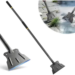59inch Floor Scraper, Ice Crusher, Heavy Duty Flat Shovel, Garden Cleaning Shovel, Suitable for Driveways, Gardens, and Outdoor Surfaces, Steel Long Handle Ice Scraper