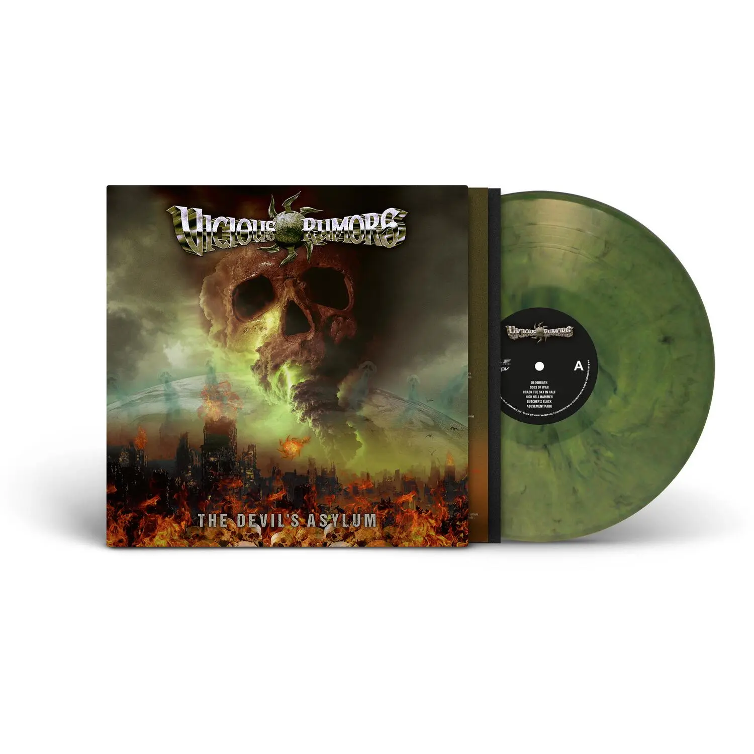 Vicious Rumors - The Devil's Asylum Heavy Metal Band LP Long Play Vinyl Record - Black, Colored, Green, Yellow Reissue