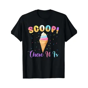 T-Shirt - Funny Ice Cream Lover Graphic Tee with "Scoop! There It Is" Slogan, Short Sleeve Round Neck Casual Top for Casual Attire & Ice Cream Enthusiasts technoblade merch Cotton Fabric shirts women brandy melville outfits Knit Summer shirts women