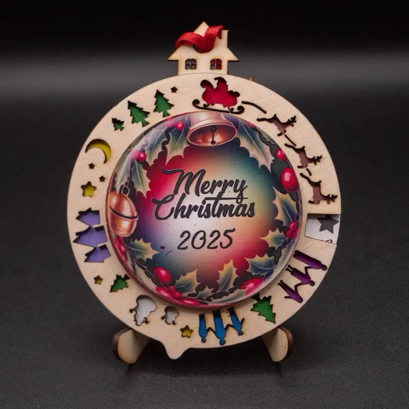 Christmas Ornament Advent Calendar Bobble. Holiday Festive Hanging Decor. 2025 Spinning Ornament Calendar Countdown.