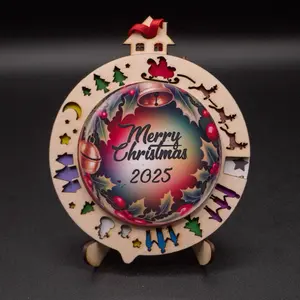 Christmas Ornament Advent Calendar Bobble. Holiday Festive Hanging Decor. 2025 Spinning Ornament Calendar Countdown.