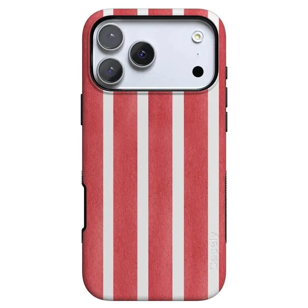 Casely iPhone 17 Pro Max Case | East Coast Summer | Red Stripes | Bold Protective Design | Compatible with MagSafe