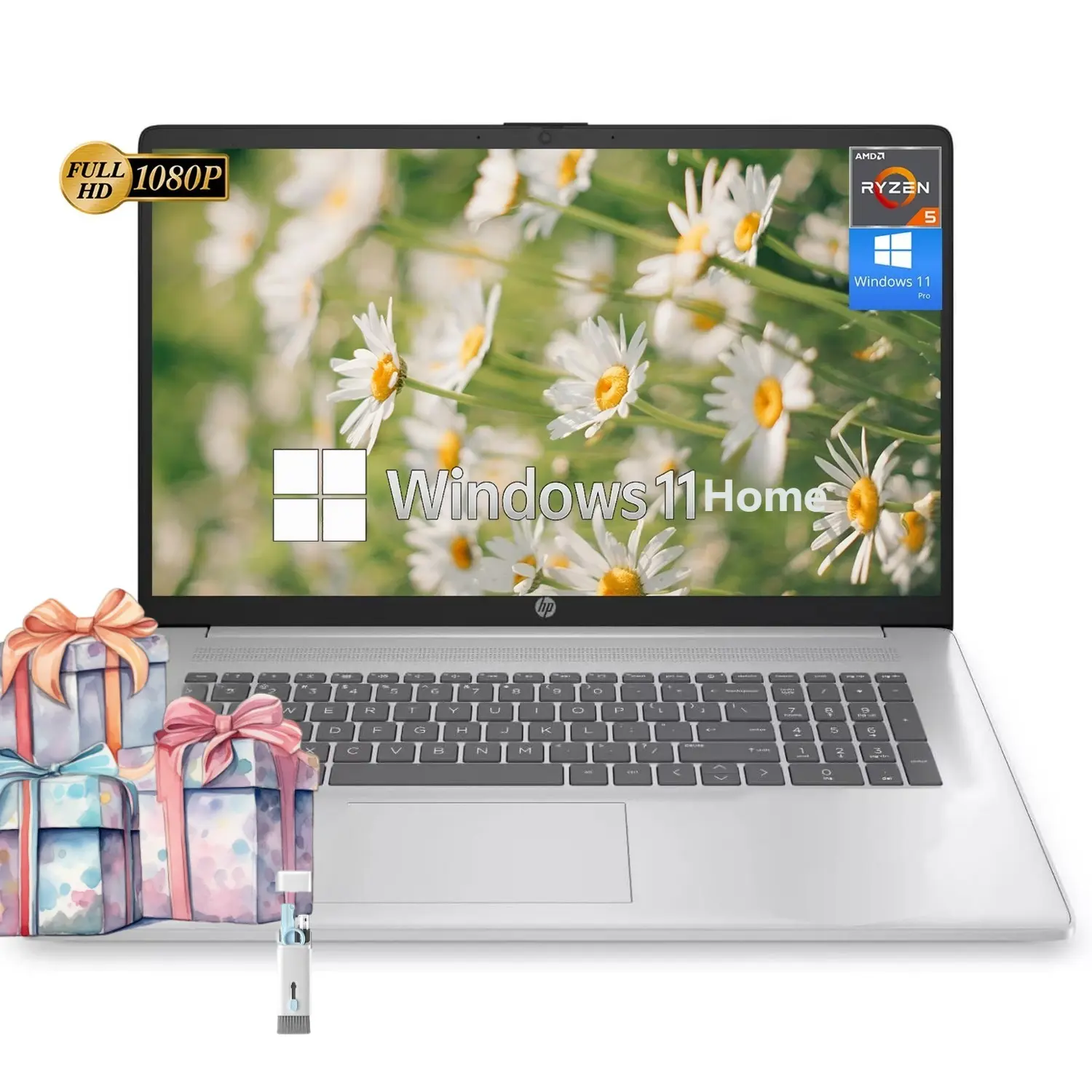 HP 17.3" Student&Business Laptop | Copilot AI | Ryzen 5 7430U | 32GB RAM | 512GB SSD | Win11 Home | Numeric Keyboard | Type-C | Bundle Accessory