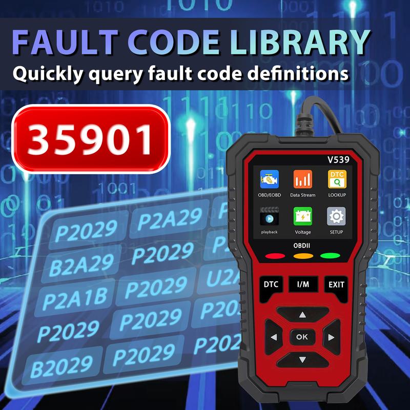 OBD2 Scanner V539 Car Code Reader Diagnose Check Engine Light Smog Check DTCs Scan Tool Live Data Stream Voltage Test for Vehicles Since 1996
