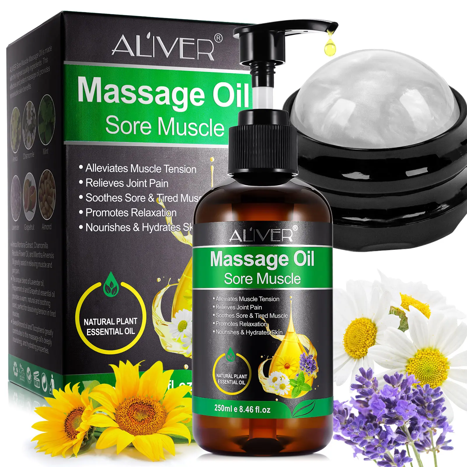 Massage Oil 250ml*+Massage Roller
