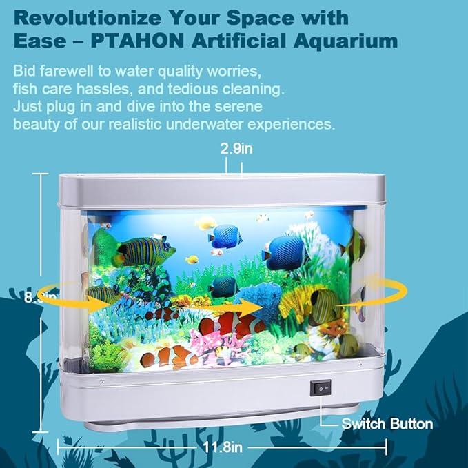 Artificial Tropical Fish Tank lamp Decorative Sensory Aquarium Lamp Virtual Move Ocean  Mood Night Light Room Table Decoration Ornaments