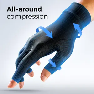Copper Fiber Compression Gloves, Anti-Slip Grip, Relieve Carpal Tunnel, Tennis, Gym, Breathable Sports Gloves, Unisex, Hand Wash Only, Training Gloves