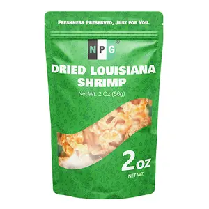 NPG Dried Louisiana Shrimp 2 Oz, Fresh-Caught & Dehydrated for Snacks, Seafood Salad, Pad Thai, Ramen Toppings, or Soup