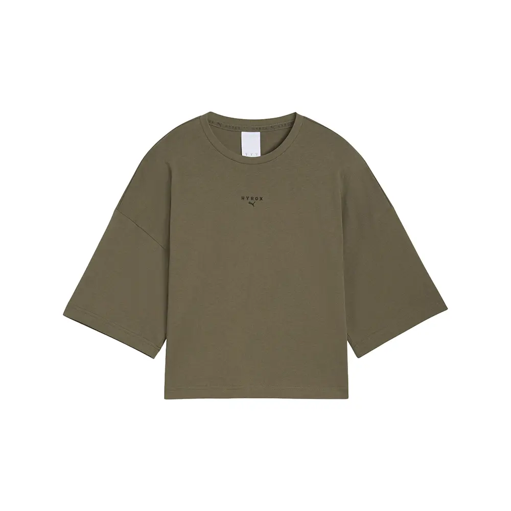 PUMA Womens X Hyrox Oversized Crew Neck Short Sleeve  Casual Tops Casual - Green
