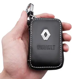 1Pcs Leather Car Key Wallet Storage Bag Multi Function Key Case Auto Accessories For Renault RS Megane 2 3 Cilo 4 Duster Captur Logan Scenic Kadjar Twingo Talisman