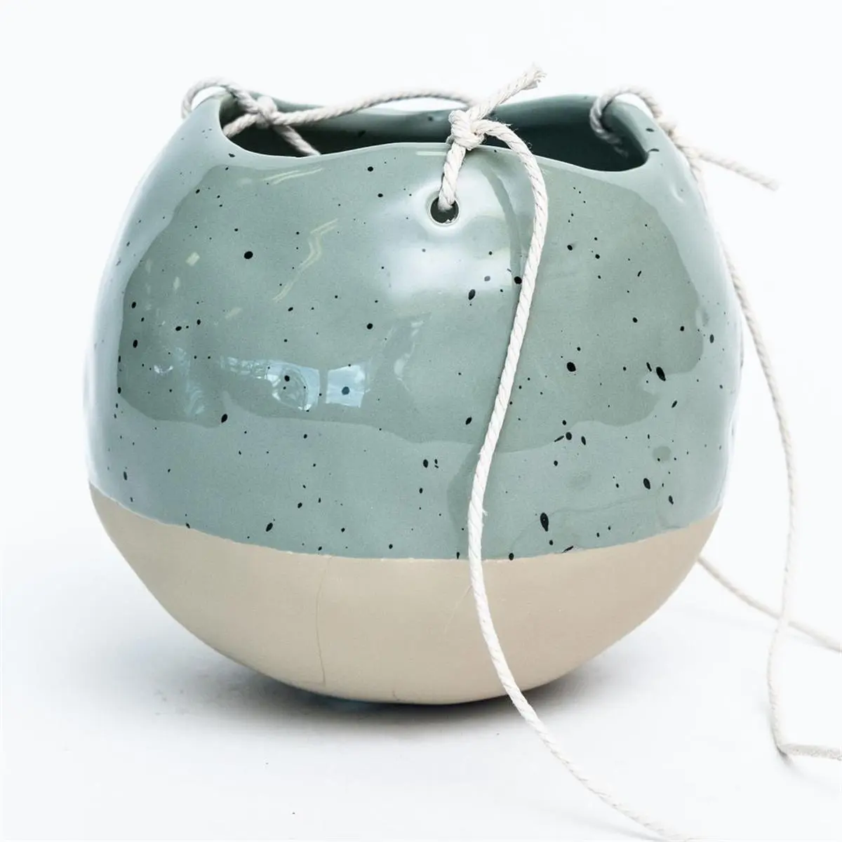MDR Trading Inc. AI-CE550-144Q01 Speckled Sage Green And Beige Hanging Planter