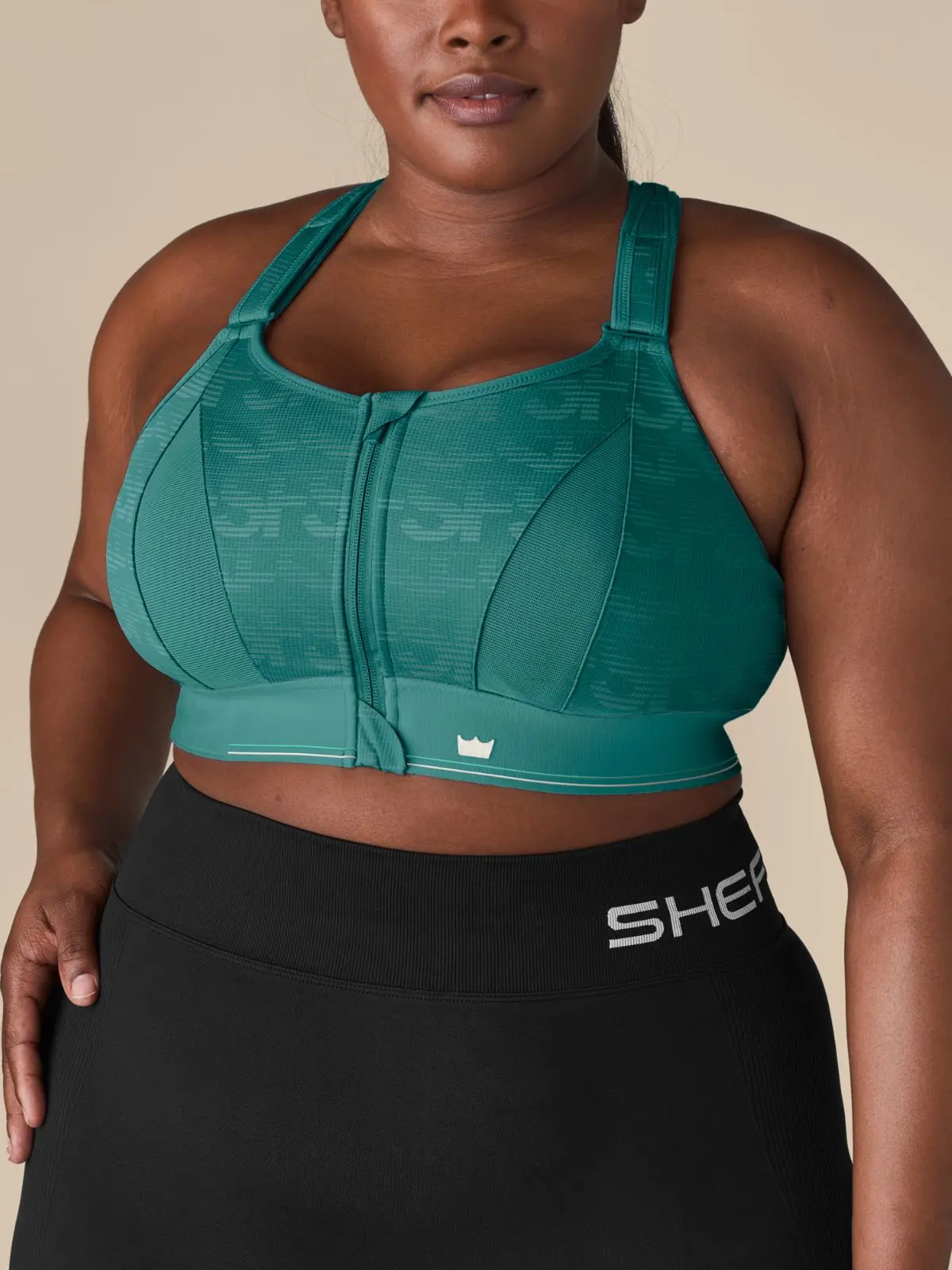 Ultimate Sports Bra - Evergreen Force, Exercise High Impact Bra with 15” Lift & 8” Cinch, Convertible Straps, Padded for Comfort, Wire-Free Support - Athletic Fitted