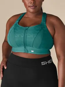 Ultimate Sports Bra - Evergreen Force, Exercise High Impact Bra with 15” Lift & 8” Cinch, Convertible Straps, Padded for Comfort, Wire-Free Support - Athletic Fitted