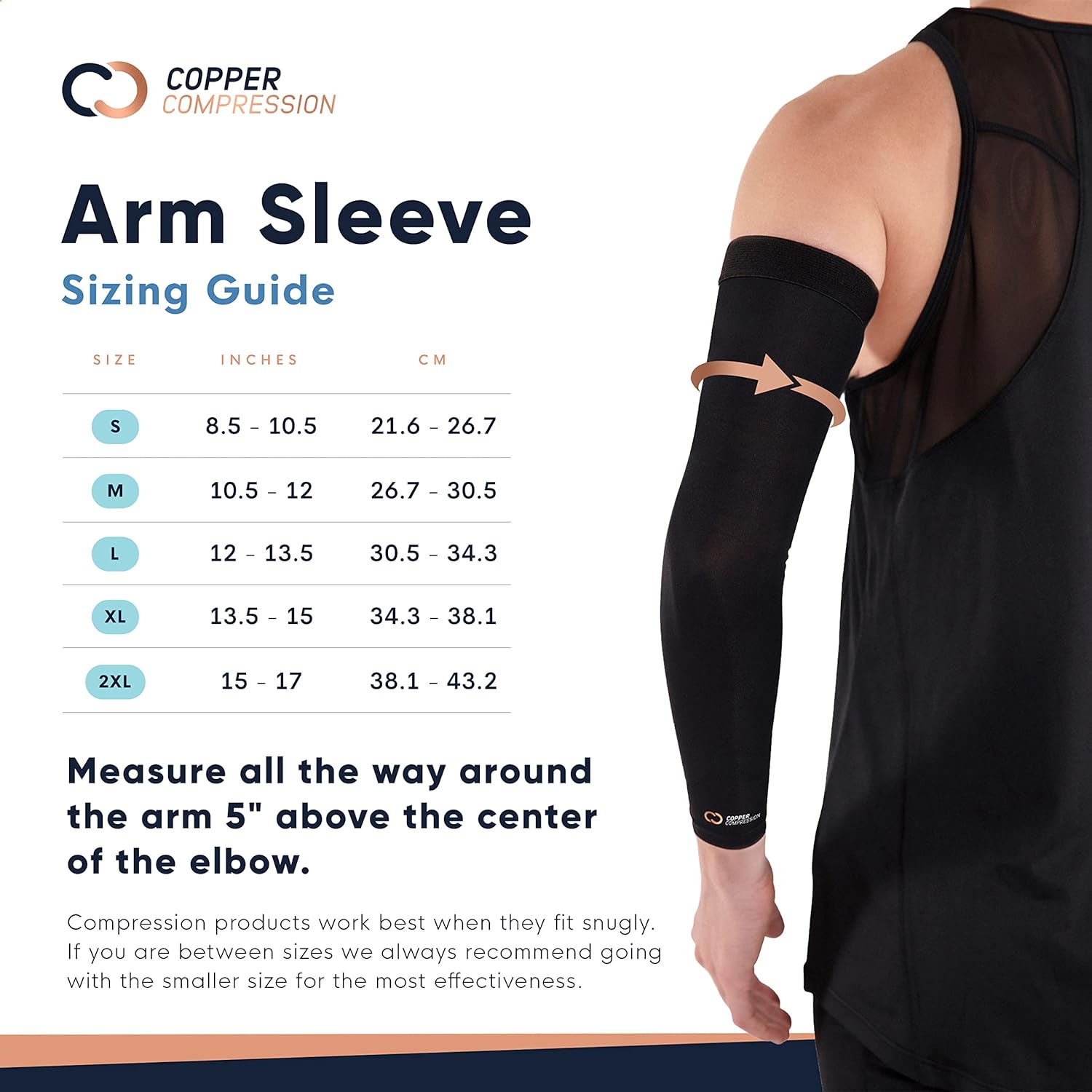 Copper Compression Arm Sleeve for Men & Women: Targeted Compression for Pain Relief, Muscle Support, and Enhanced Performance – Perfect for Sports, Outdoor Activities, and All-Day Comfort