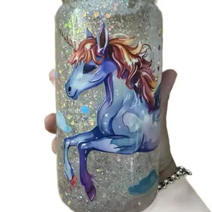 Littles Unicorn Custom Globe  Globe with Inside Charms, Featuring Unicorn Design and Sparkly  Finish.  We have more designs.