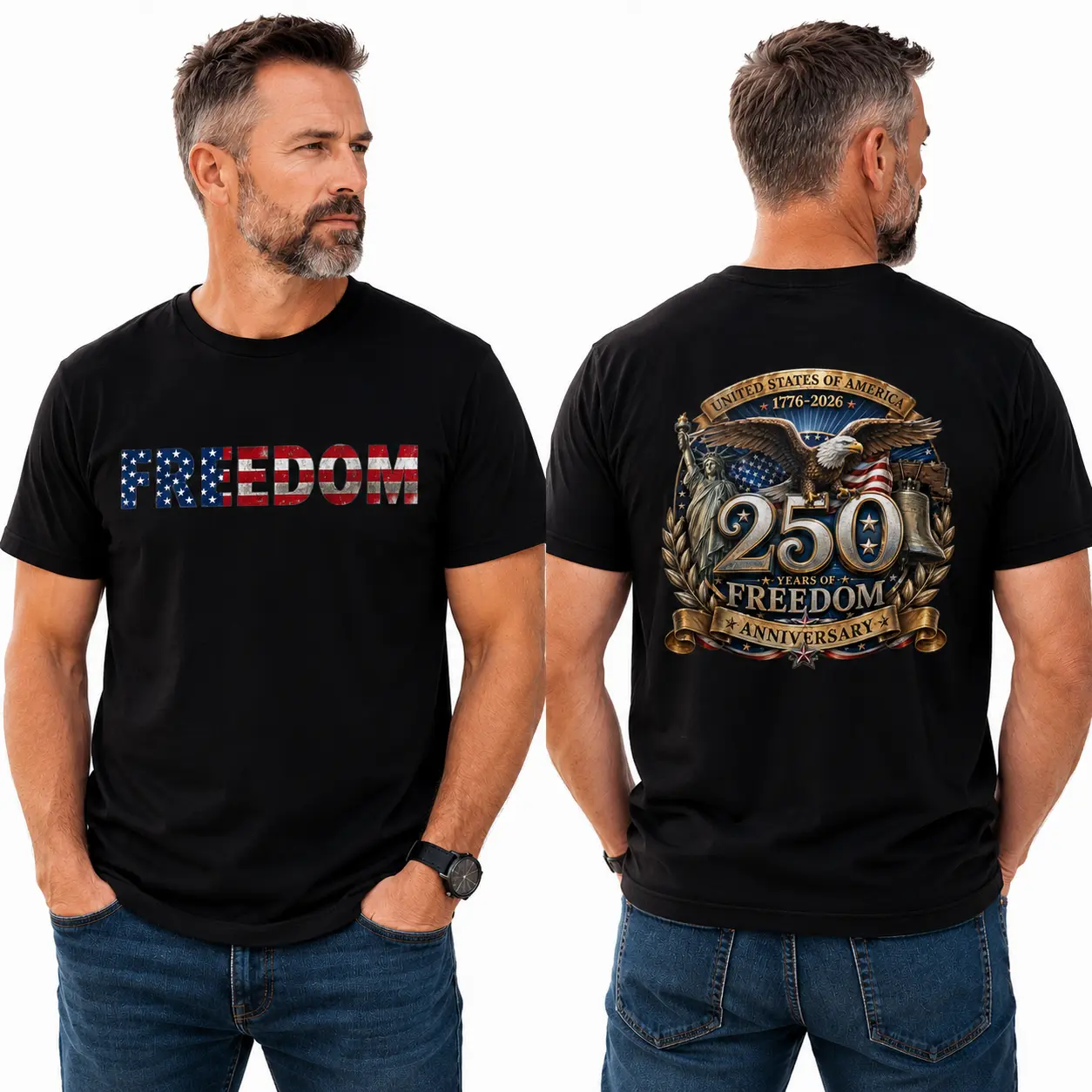 Freedom 250th Anniversary Shirt, USA 250 YearsIndependence Apparel, 1776-2026 America Anniversary,Patriotic Freedom,Casual Summer T-Shirt with CrewNeck,viral graphic tees Patriotic Justice Oversized T-Shirt 90s graphic tees