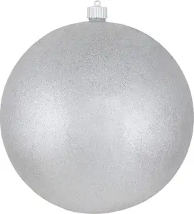 10" Commercial Shatterproof Ball Ornament - Silver Glitter