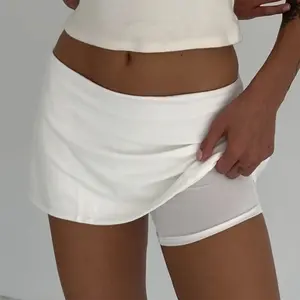 Women's Mini Skorts Casual Stylish Simple Solid Low Rise Short Skirt for All Seasons