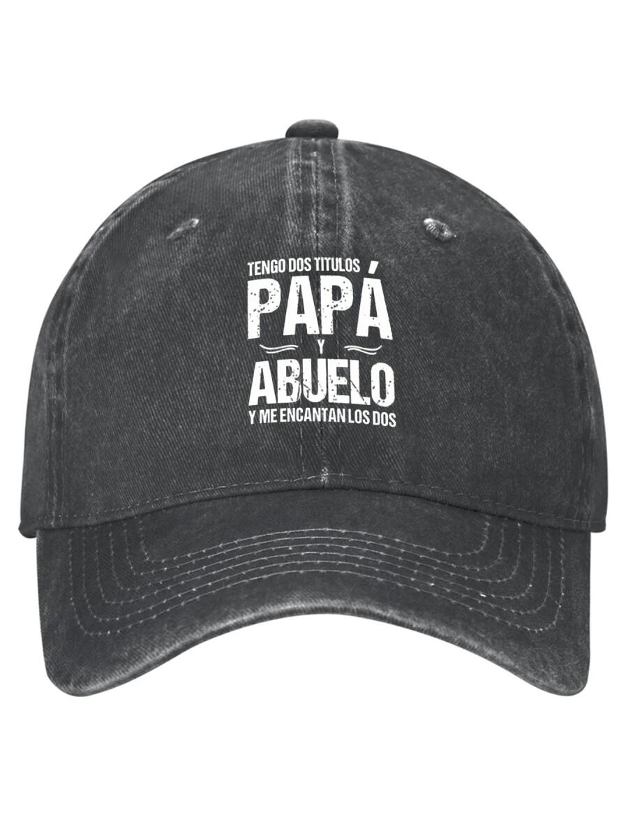 Tengo Dos Titulos Papa y Abuelo Vintage Washed Dad Hat - 100% Cotton Adjustable Baseball Cap