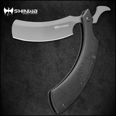 Shinwa Kamisori Folding Razor Knife - Titanium-Stainless Steel Handle, G10 Grip Scales, Durable Blade, Functional Look, Unisex Outdoor Gear for Camping, Hiking (Sports & Outdoor Knives & Tools)
