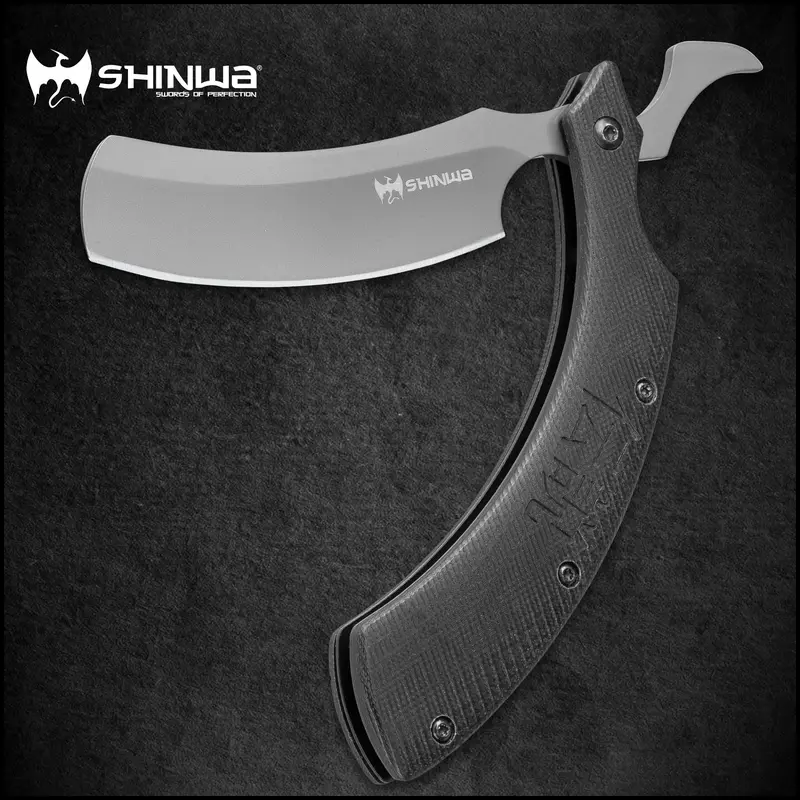 Shinwa Kamisori Folding Razor Knife - Titanium-Stainless Steel Handle, G10 Grip Scales, Durable Blade, Functional Look, Unisex Outdoor Gear for Camping, Hiking (Sports & Outdoor Knives & Tools)