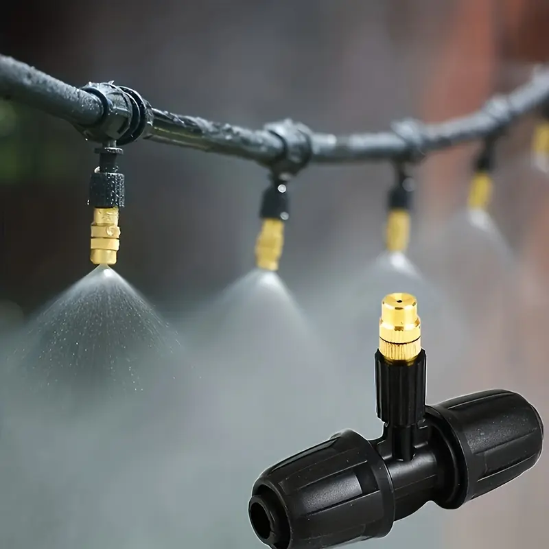 Adjustable Fine Mist Spray Nozzle Set - Variable Spray Angle, Flow Rate for Greenhouse Humidify Needs, Gardeners' Plant Cutting Propagation