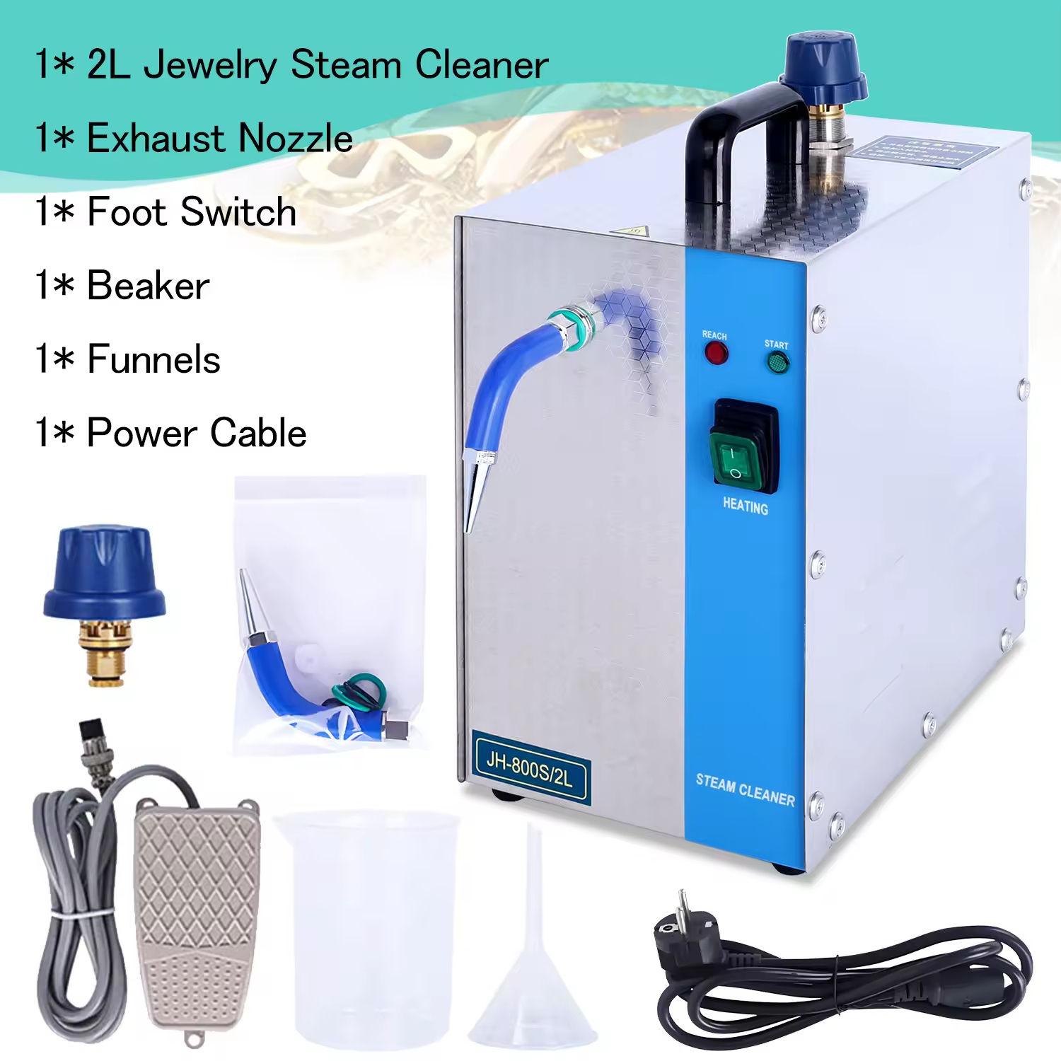 1300W Jewelry Steam Cleaner 135℃ High Temp Steam Cleaning Machine for Gold Silver Jewelry, Watch & Dental Cleaning