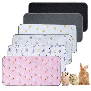 Waterproof Pet Guinea Pig Cage Mat, Absorbent Urine Pad, Non-Slip Breathable Reusable Washable Small Animal Bedding