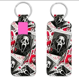 Ghostface Chapstick Holder Keychain - Small Lightweight Keychain for Easy Carrying and Organization - Perfect for Keys Backpack or Purse