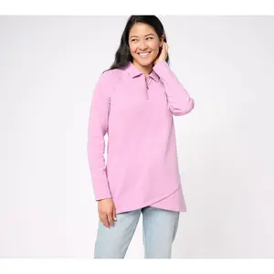Sport savvy French Terry Quarter Zip Tulip Hem Tunic