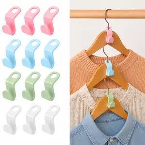 20PCS Hanger Connector Hooks for Clothes Organization, Space Saving Closet Organizer Hooks, Cascading Hanger Extender for Wardrobe Storage, Random Colors
