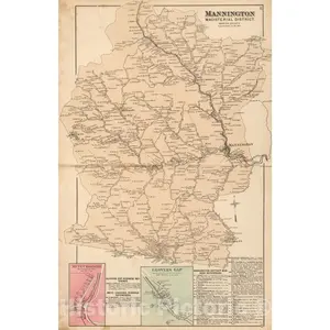 Mannington Magisterial District, Marion County, West Virginia Property Map - 1886 Historical Reproduction