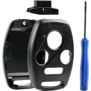 Cutting NOT Required - Key Fob Keyless Entry Remote Shell Case & Pad fits Honda 2003-2012 Accord / 2006-2013 Civic EX / 2009-2015 Pilot /2005-2006 CR-V Car Accessories Replacement