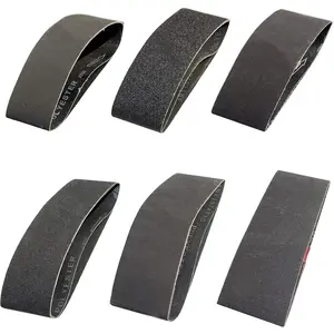 12 Pack 3 x 21 Inch Silicon Carbide Sander Belts Set- 2 count Each of 120 240 400 600 800 and 1000 Grits Assortment   Sharpening Sanding Belts