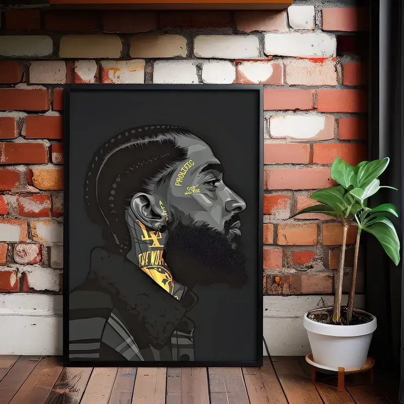 Nipsey Hussle Singer Poster Artworks Hip Hop Artworks Rap King Wall Decor Dorm Room Decor Gift Birthday Bedroom Poster Unframe Matte Print
